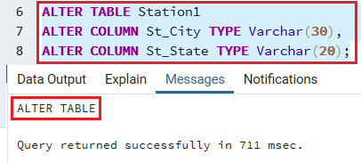 PostgreSQL ALTER table