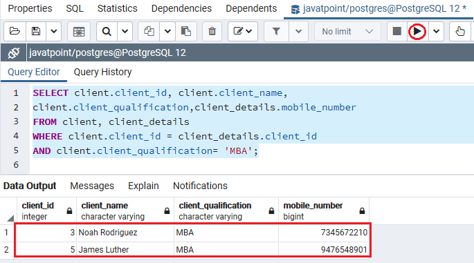 PostgreSQL AND Condition