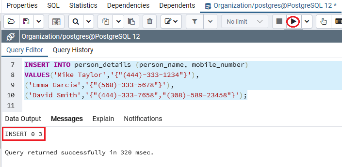 PostgreSQL Array