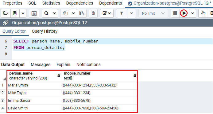 PostgreSQL Array