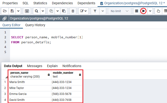 PostgreSQL Array