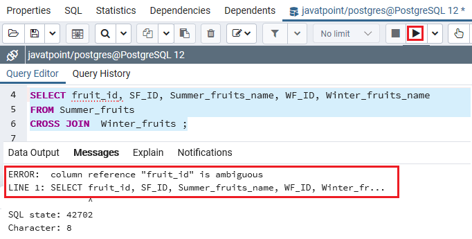 PostgreSQL Cross Join