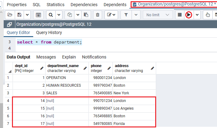 PostgreSQL现有条件