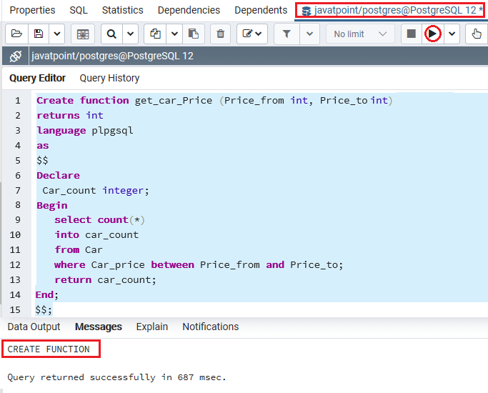 PoatgreSQL Function