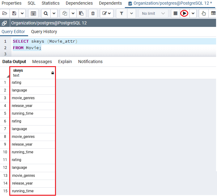 PostgreSQL hstore