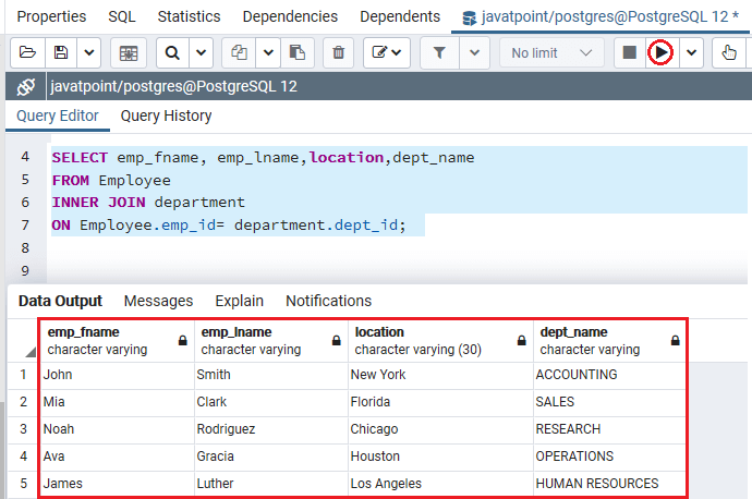 PostgreSQL INNER Join