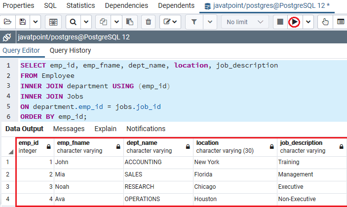 PostgreSQL INNER Join