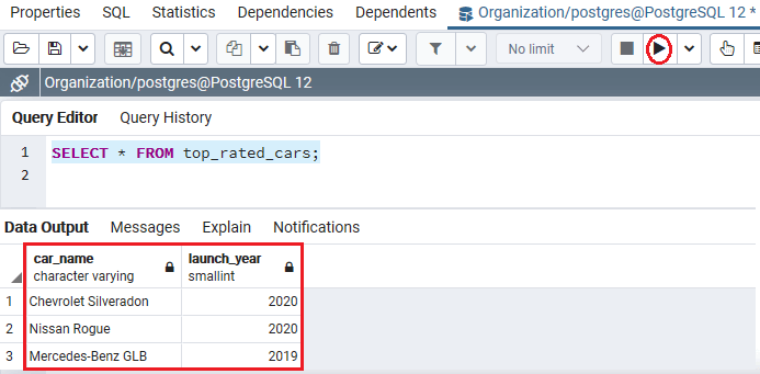 PostgreSQL INTERSECT
