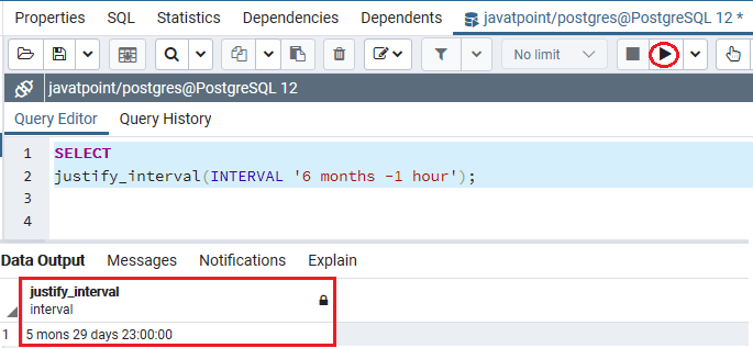 PostgreSQL Interval