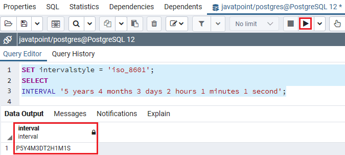 PostgreSQL Interval