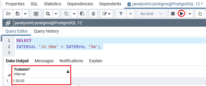 PostgreSQL Interval