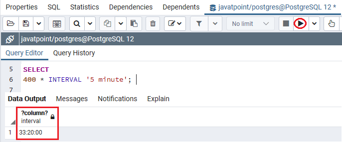 PostgreSQL Interval