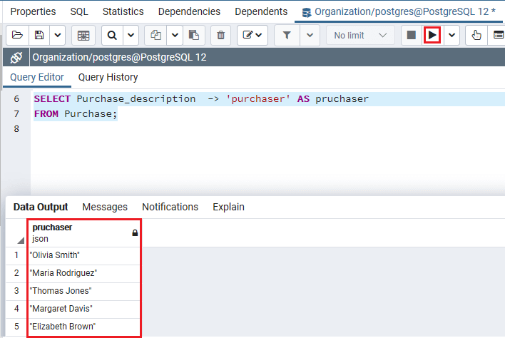 PostgreSQL JSON