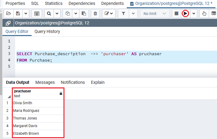 PostgreSQL JSON 