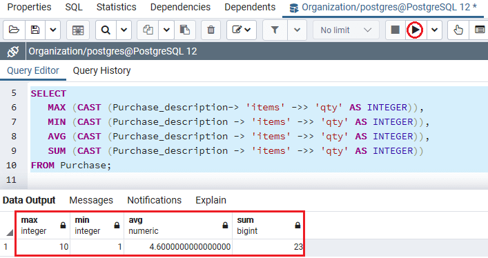 PostgreSQL JSON