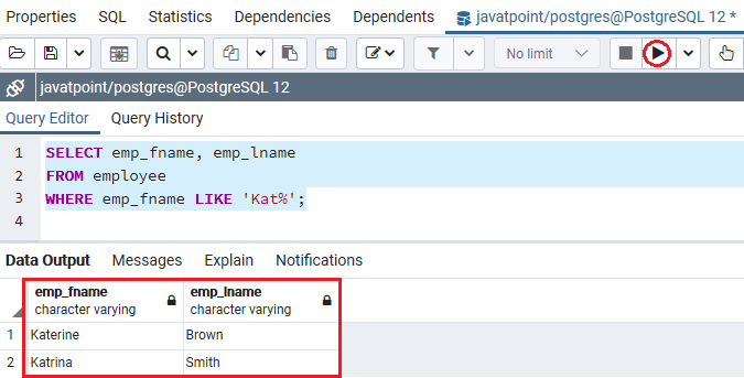 PostgreSQL Like