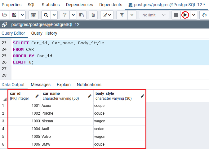 PostgreSQL LIMIT