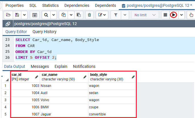 PostgreSQL LIMIT