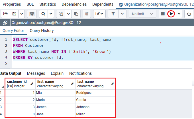 条件之间的PostgreSQL