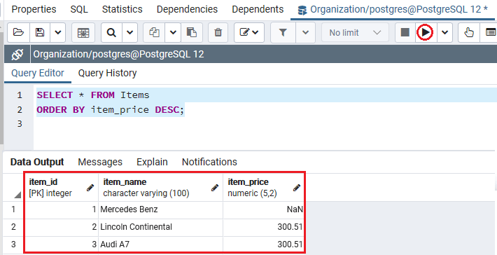 PostgreSQL Numeric