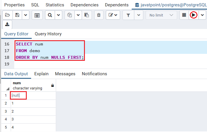 PostgreSQL Order by子句