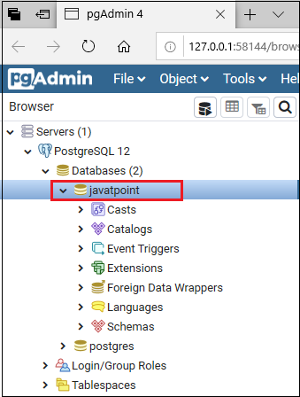 PostgreSQL选择数据库
