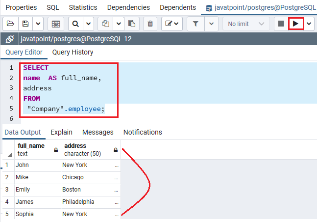 PostgreSQL Select