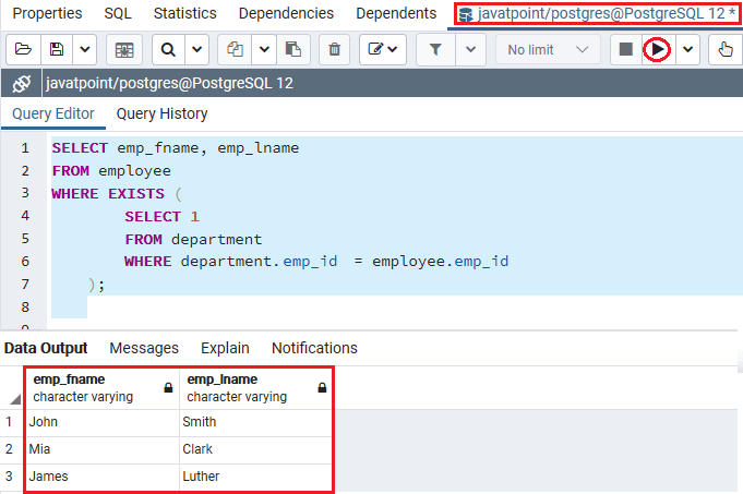 PostgreSQL Subquery