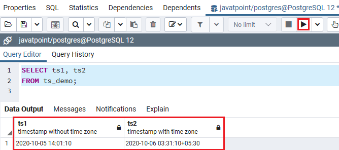 PostgreSQL Timestamp