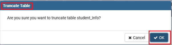 PostgreSQL TRUNCATE TABLE