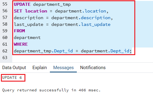 PostgreSQL Update