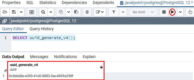PostgreSQL UUID