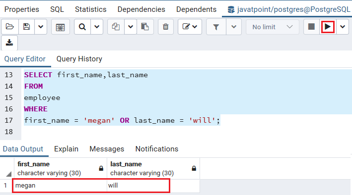 PostgreSQL WHERE子句