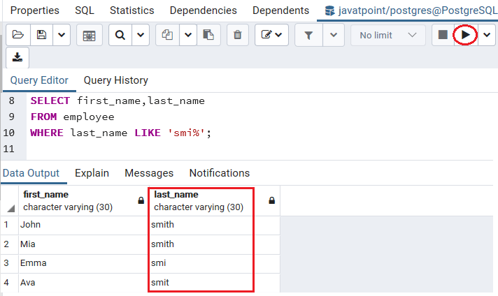 PostgreSQL WHERE Clause