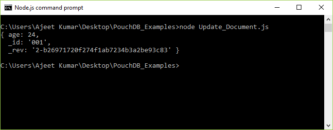 PouchDB更新文档1