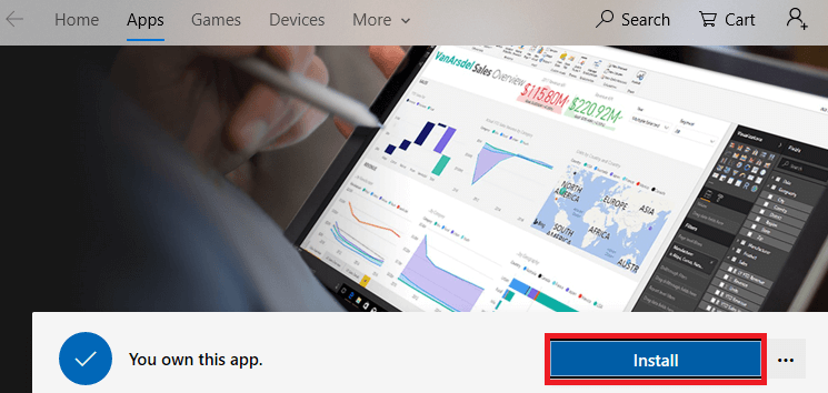 下载并安装Power BI Desktop