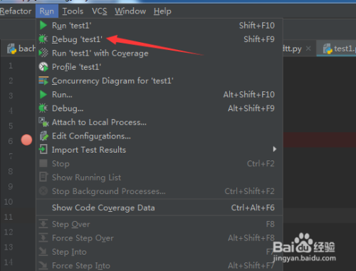 选中debug 的选项
