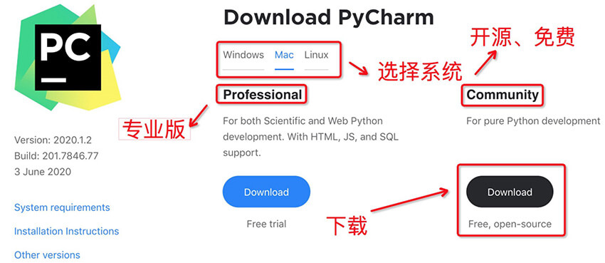 PyCharm开源/专业版下载安装