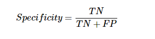 计算模型特异性的公式