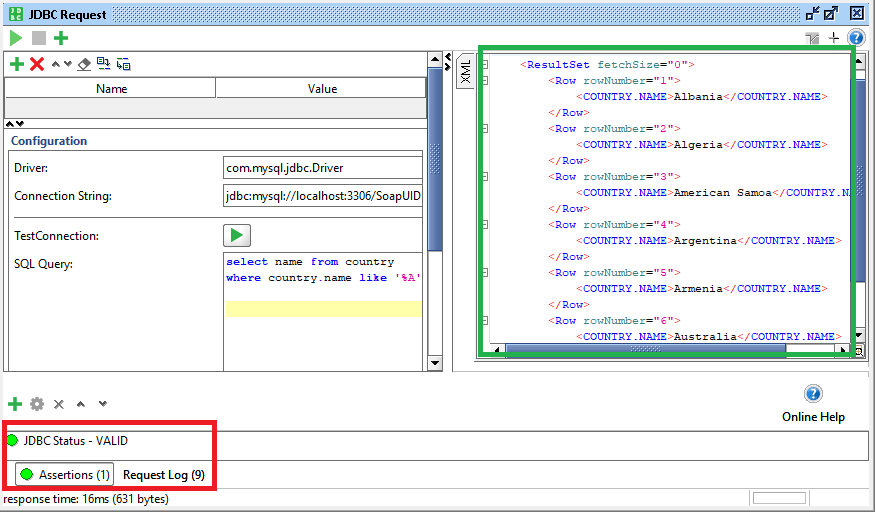 SoapUI JDBC