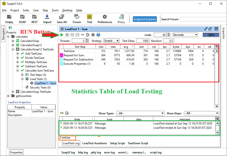 SoapUI Load Testing
