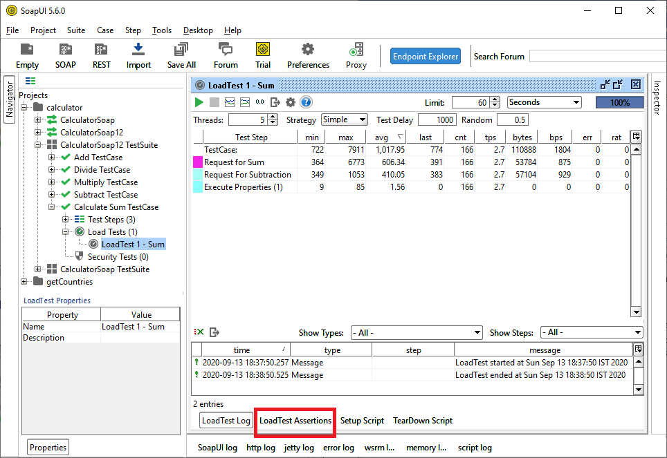 SoapUI Load Testing