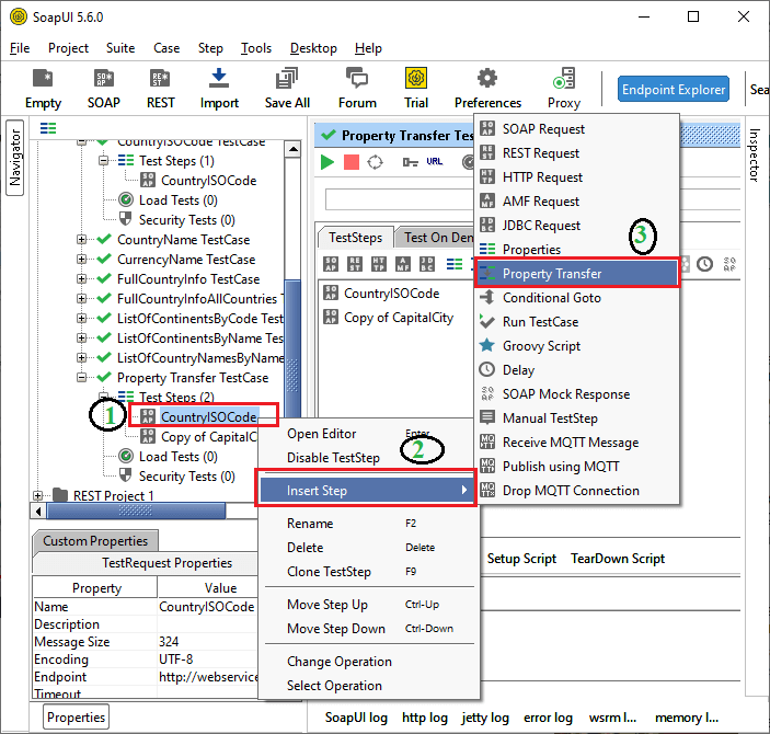 SoapUI Property Transfer 