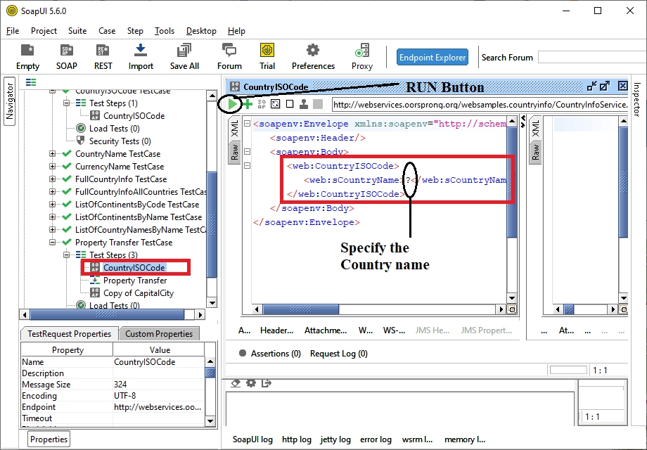 SoapUI Property Transfer