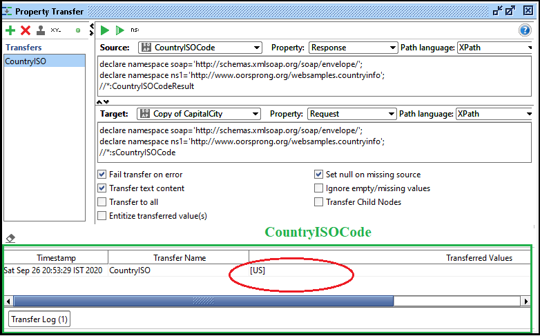 SoapUI Property Transfer