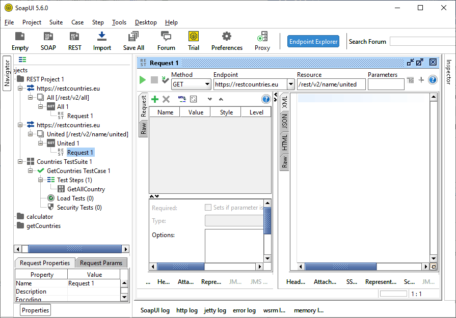 SoapUI REST Web Service