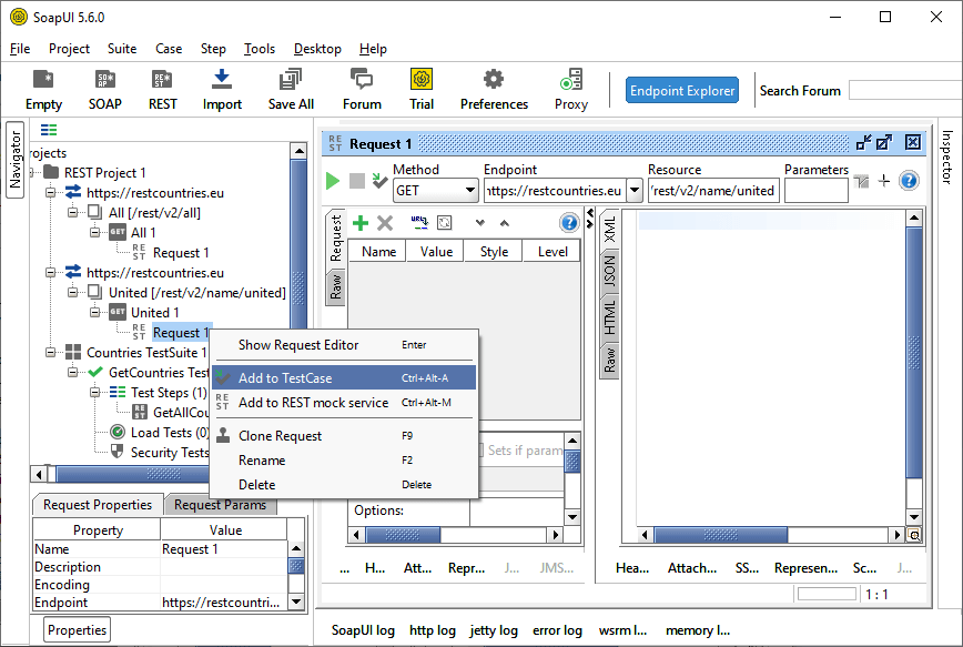 SoapUI REST Web Service