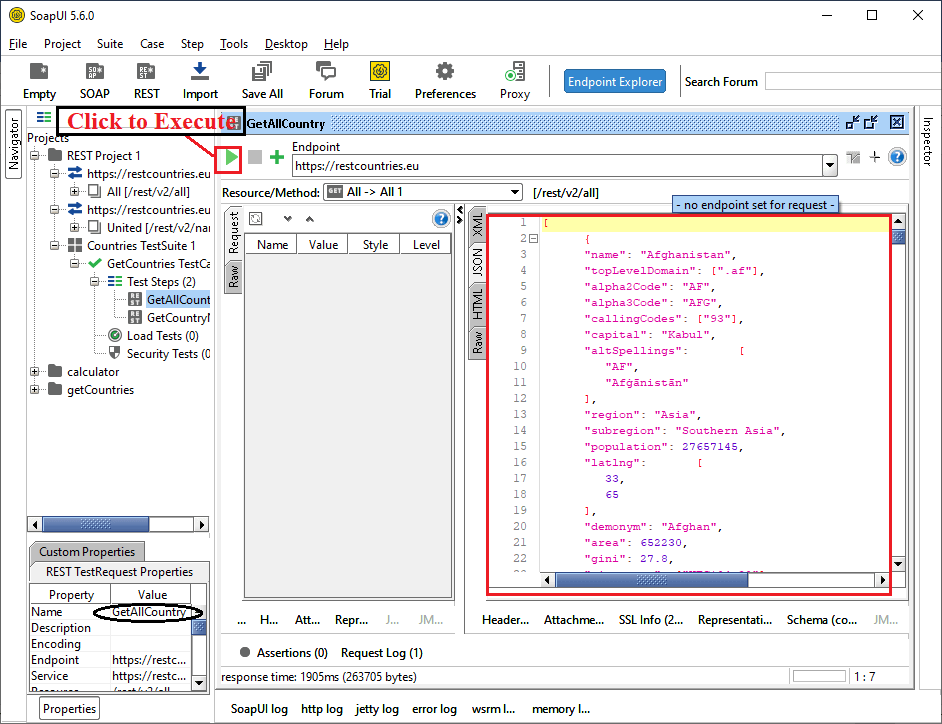 SoapUI REST Web Service