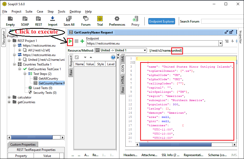 SoapUI REST Web Service