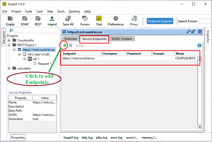 SoapUI REST Web 服务